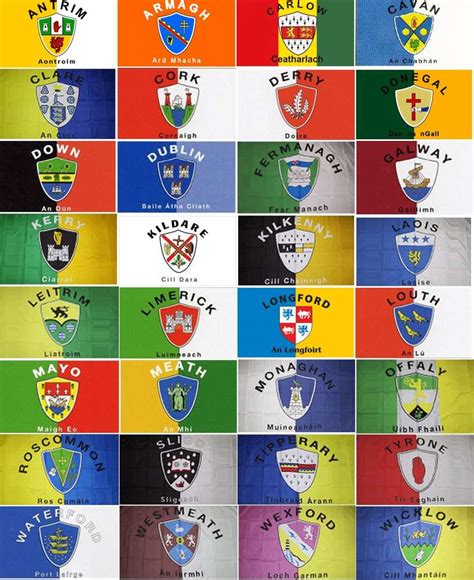 Ireland County Crest 3' X 5' Flags ~ Set of all 32 Counties