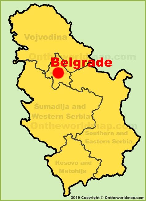 Belgrade location on the Serbia map - Ontheworldmap.com