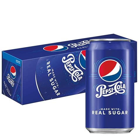 (12 Cans) Pepsi Cola Soda Made with Real Sugar, 12 fl oz - Walmart.com ...