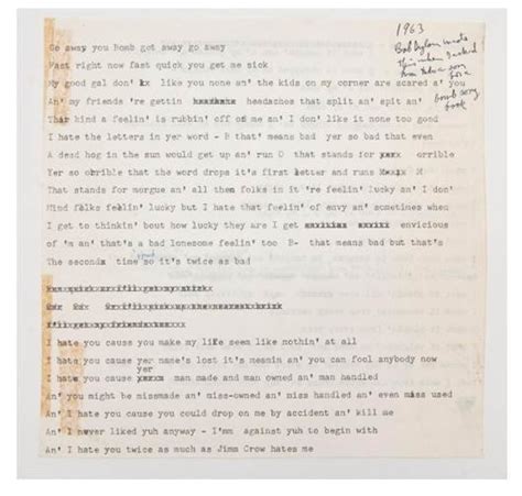 Typed Lyrics to Unreleased Dylan Song Head to Auction - The New York Times