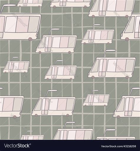 Cute trolleybus seamless pattern city transport Vector Image