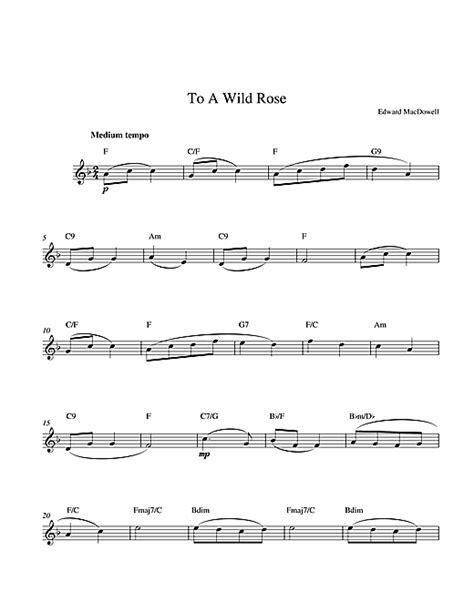 Edward MacDowell "To a Wild Rose" Sheet Music Notes | Download Printable PDF Score 363729