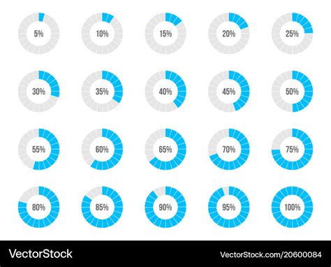 Round progress bar circle Royalty Free Vector Image