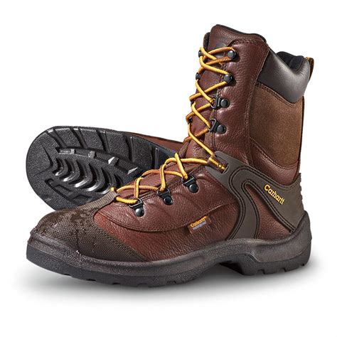 Men's Carhartt® Waterproof 8" Work Boots, Brown - 172173, Work Boots at ...