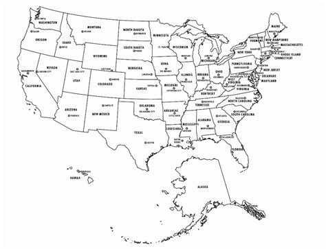 Printable Map Of Usa With Capitals