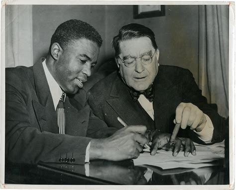 Jackie Robinson & Branch Rickey Signing Contract