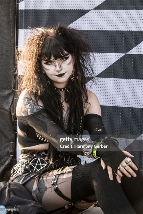 A girl poses for a potrait at the 2023 Darker Waves Festival on... News Photo - Getty Images