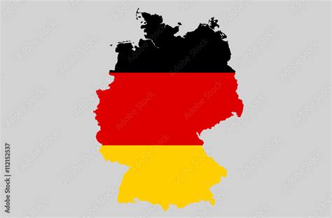 Vector Federal Republic of Germany, FRG topographic map. Germany flag ...