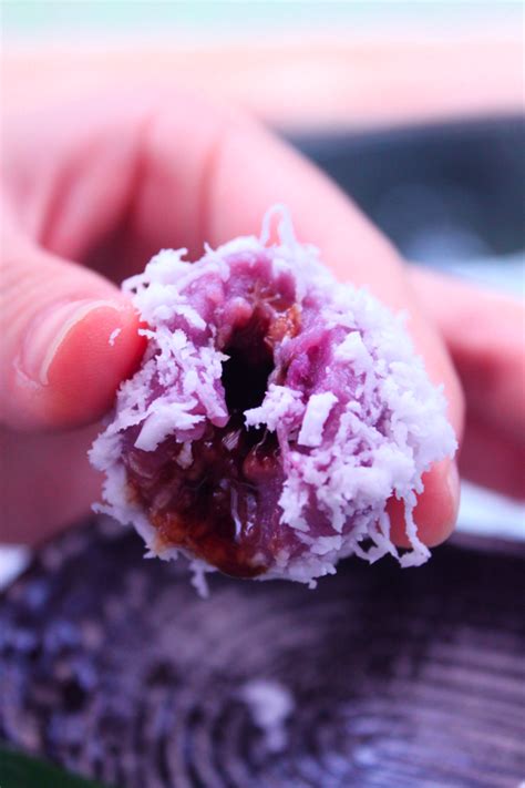 dessert #1: purple yam balls with freshly grated sea salt flavoured ...