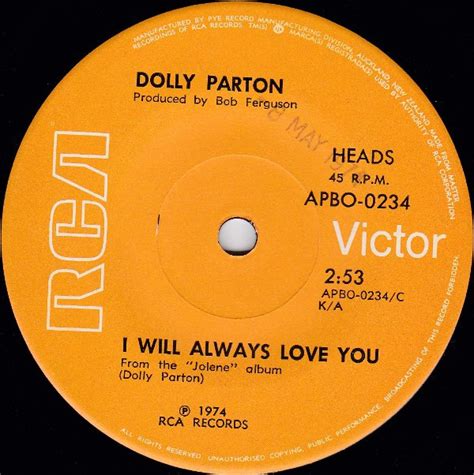 Dolly Parton - I Will Always Love You (1974, Vinyl) | Discogs