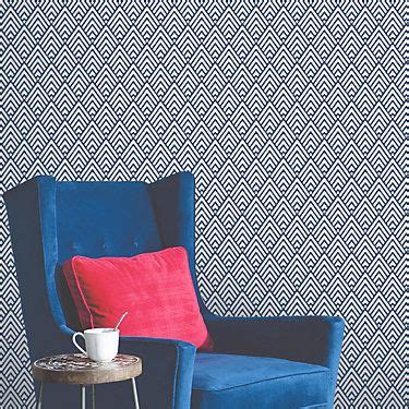 Colours Hadley Blue Geometric Mica Wallpaper | B&q wallpaper, Diy wallpaper, Blue geometric ...