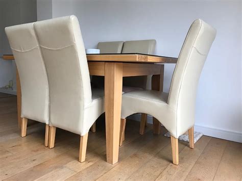 Cream leather dining chairs | in Bath, Somerset | Gumtree