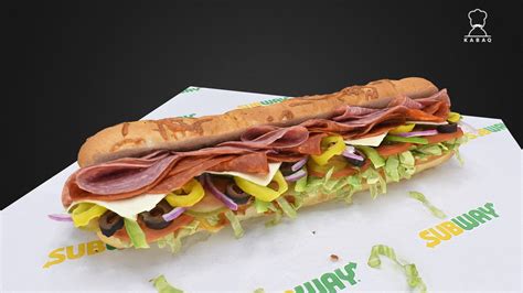 Subway Sandwich - 3D model by QReal Lifelike 3D (@kabaq) [79dd938] - Sketchfab