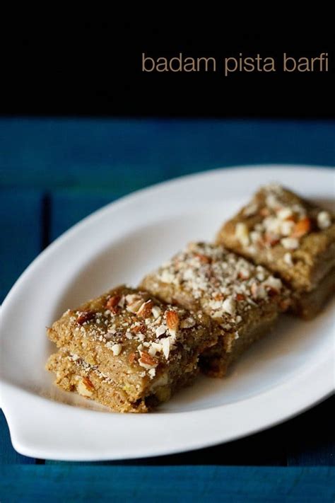 badam pista barfi recipe, how to make pista badam barfi recipe