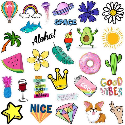 Cute Stickers Pack,30 Pcs Laptop Sticker Decals Vinyls: Amazon.co.uk: Electronics