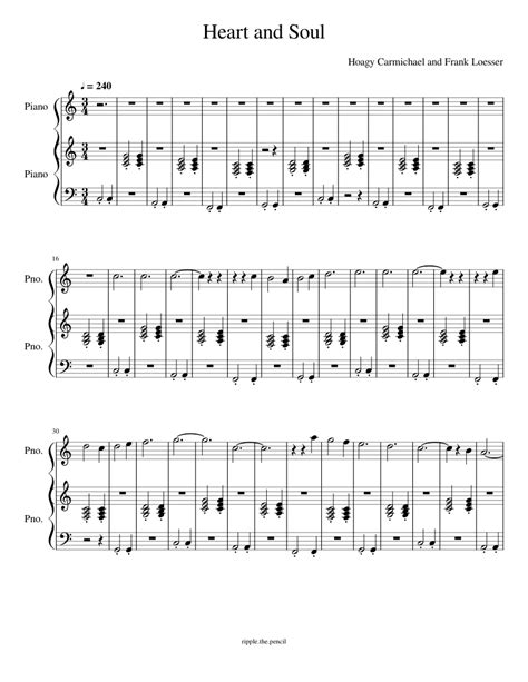 Heart and Soul Sheet music for Piano (Piano Duo) | Musescore.com