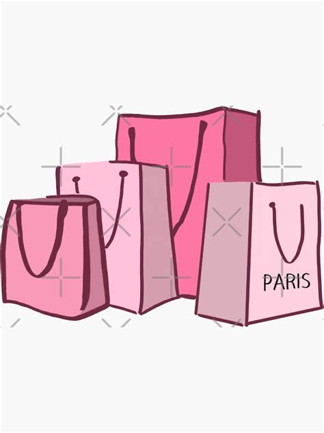 "Pink Shopping Bags" Sticker for Sale by galboukrek | Redbubble