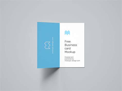 Free Folded Business Card Mockup (PSD)