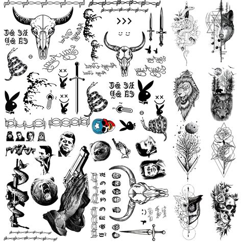 12 Sheets Halloween Face Tattoos Set, Malone Face Tattoos Set ...