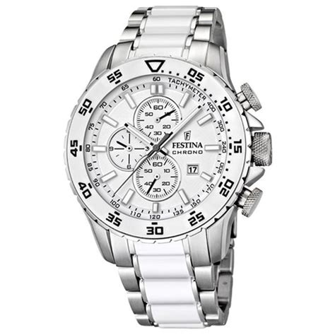 Festina White Ceramic Stainless Steel Watch, $256 | buy.com | Lookastic.com