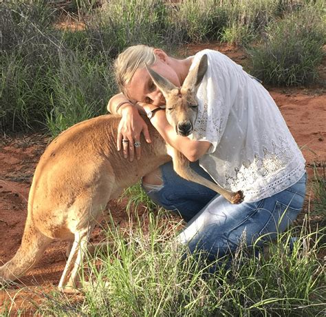 Grateful Kangaroo Hugs Her Rescuers Every Day Since They Saved Her - :) Healthy Happy News