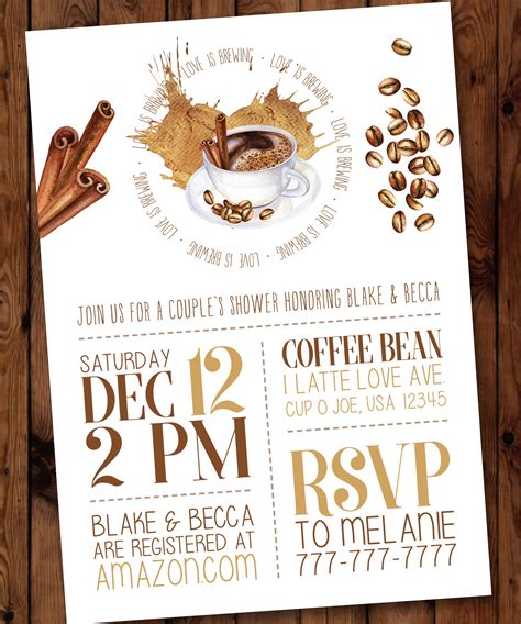 Coffee Bridal Shower Invitation Perfect Blend Love is - Etsy | Coffee ...