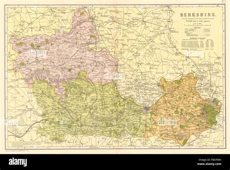 BERKSHIRE county map.Parliamentary constituencies divisions.Railways ...