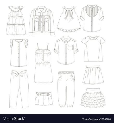 Girls clothes sketches Royalty Free Vector Image