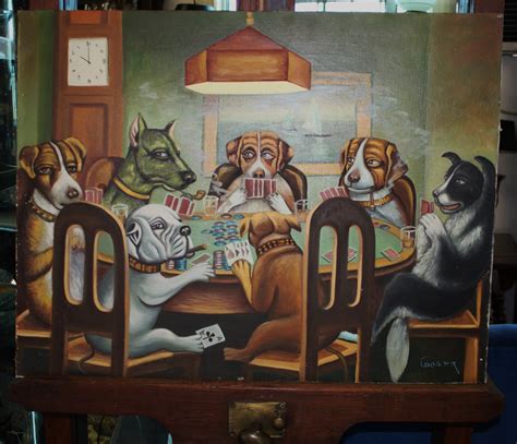 Dogs Playing Cards Painting at PaintingValley.com | Explore collection of Dogs Playing Cards ...