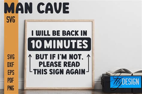 Man Cave SVG Design | Man Cave Rules | Funny Signs (2775024)