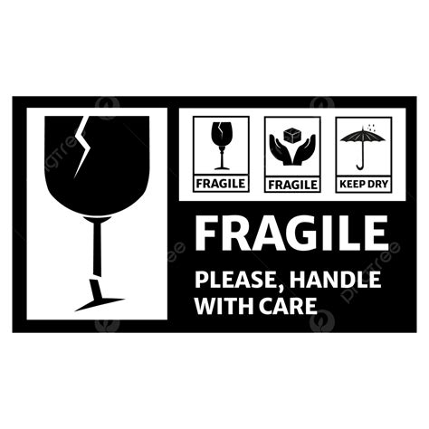 Handle With Care Vector PNG Images, Fragile Please Handle With Care Black And White Png ...