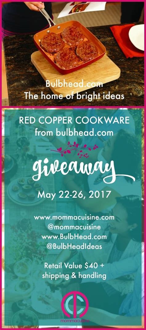 Giveaway: Red Copper Cookware Set from BulbHeadIdeas - Blog | Red copper cookware, Food blog ...