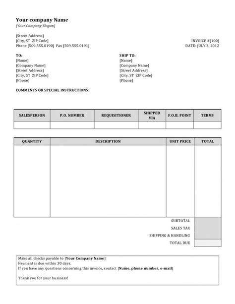 Invoice Format Doc | Invoice Example Inside Invoice Template Uk Doc ...