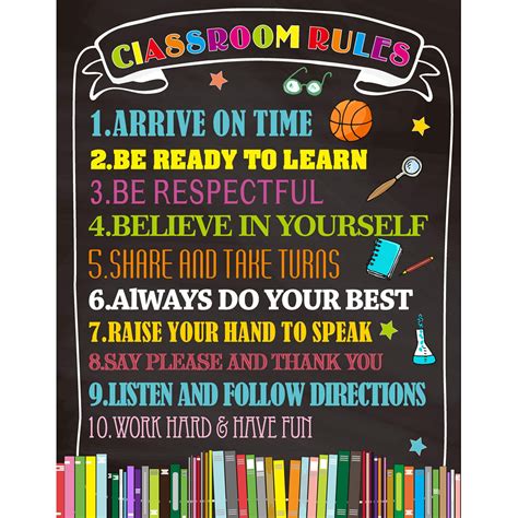 Buy chiazllta Classroom Rules Back to School Classroom Decorations 11 X ...