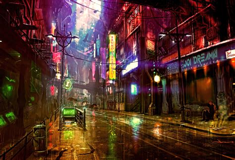 Futuristic City Cyberpunk Future Art Print on Canvas Night | Etsy