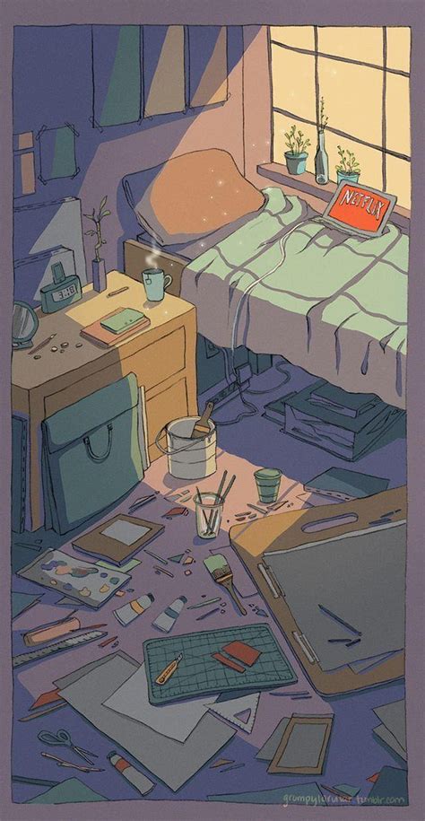 This reminds me of being a full time art school, aesthetic anime bedroom HD phone wallpaper | Pxfuel