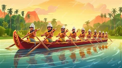 Premium AI Image | Onam boat race Happy onam Onam festival Generative ai