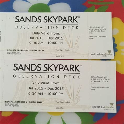 SANDS SKYPARK, Tickets & Vouchers, Local Attractions & Transport on Carousell