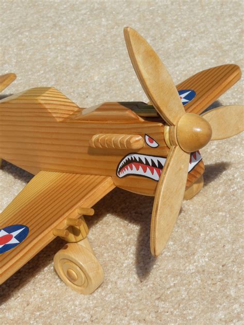 Wooden P-40 Fighter 'Flying Tiger' Toy Plane | Etsy