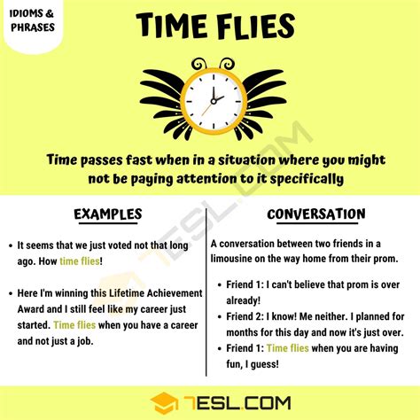 Time Flies: What Is the Definition of the Helpful Idiom "Time Flies" - 7 E S L | Idioms and ...