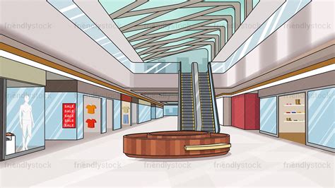 Shopping Mall Interior Background Cartoon Vector Clipart - FriendlyStock