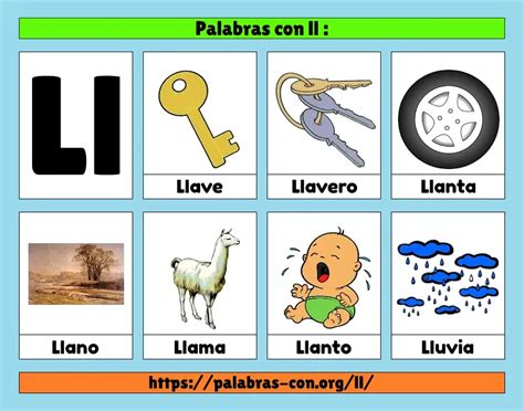 Palabras que empiecen con la letra ll - Educación Activa