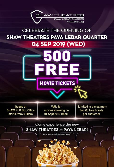 Free movie tickets at Shaw Theatres PLQ on 4 Sep 2019 | MoneyDigest.sg