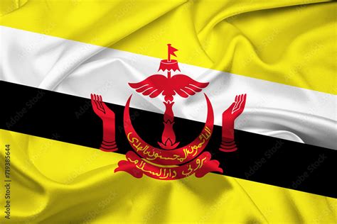 Flag Of Brunei, Brunei flag, National flag of Brunei. fabric and ...