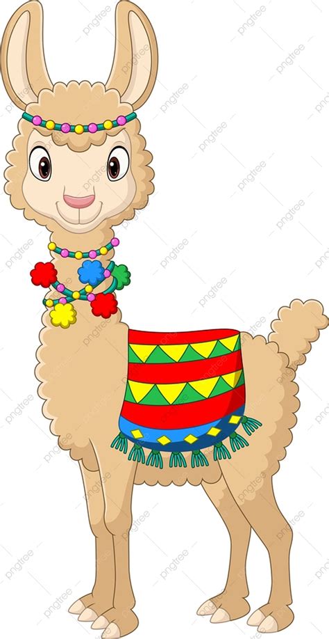 Gambar Kartun Llama Lucu Dengan Latar Belakang Putih, Manis Sekali, Llama, Anak PNG dan Vektor ...