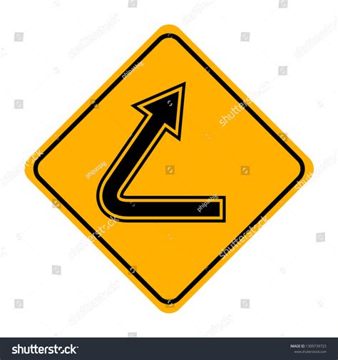 Arrow Road Sign Yellow Signage Stock Vector (Royalty Free) 1309739725