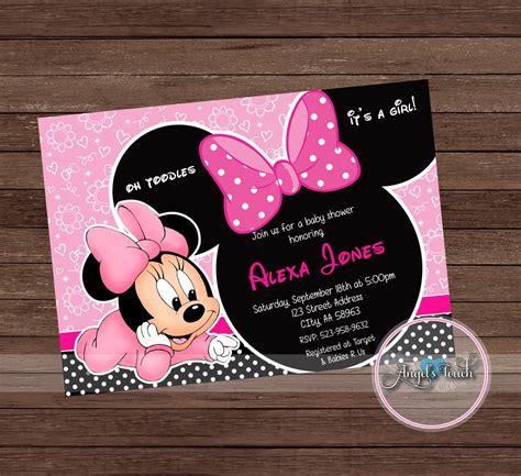 Minnie Mouse Baby Shower Invitation Minnie Mouse Baby Shower