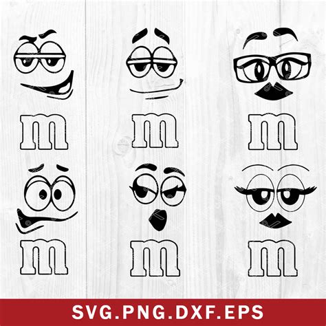 M and M Face Bundle Svg, M and M Face Svg, M&M Faces Svg, M' | Inspire ...