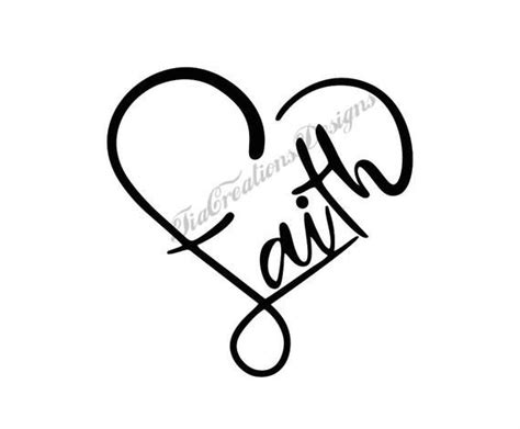 Faith With Heart SVG File - Etsy | Faith svg, Faith, Heart font