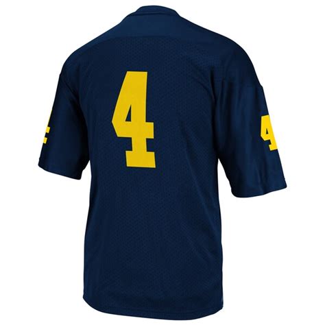 #4 Michigan Wolverines adidas Authentic Football Jersey - Navy ...